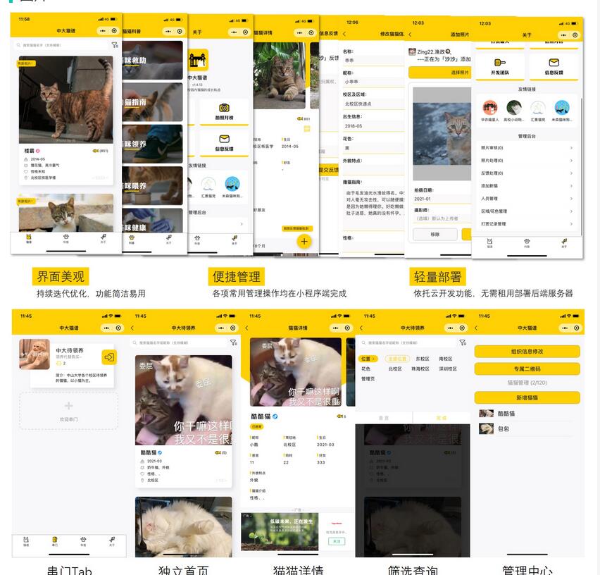 图片[2]-校园流浪猫信息记录和分享的小程序源码