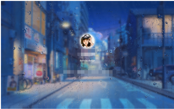 动态雨滴玻璃效果实现个人主页HTML源码-123源码