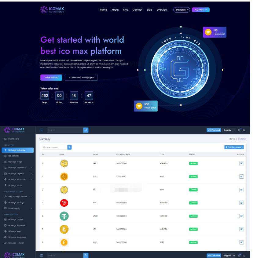 区块链虚拟币代币销售拍卖平台,加密货币全方位数字资产交易平台-123源码