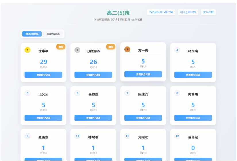 班级学生平时表现记录与积分抽奖系统源码｜开源版学生管理系统-123源码