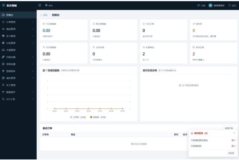 图片[3]-运营级东方B2B2C商城系统v1.8.1全套源码 / 独立多用户后台+完整支付与营销体系+一键部署